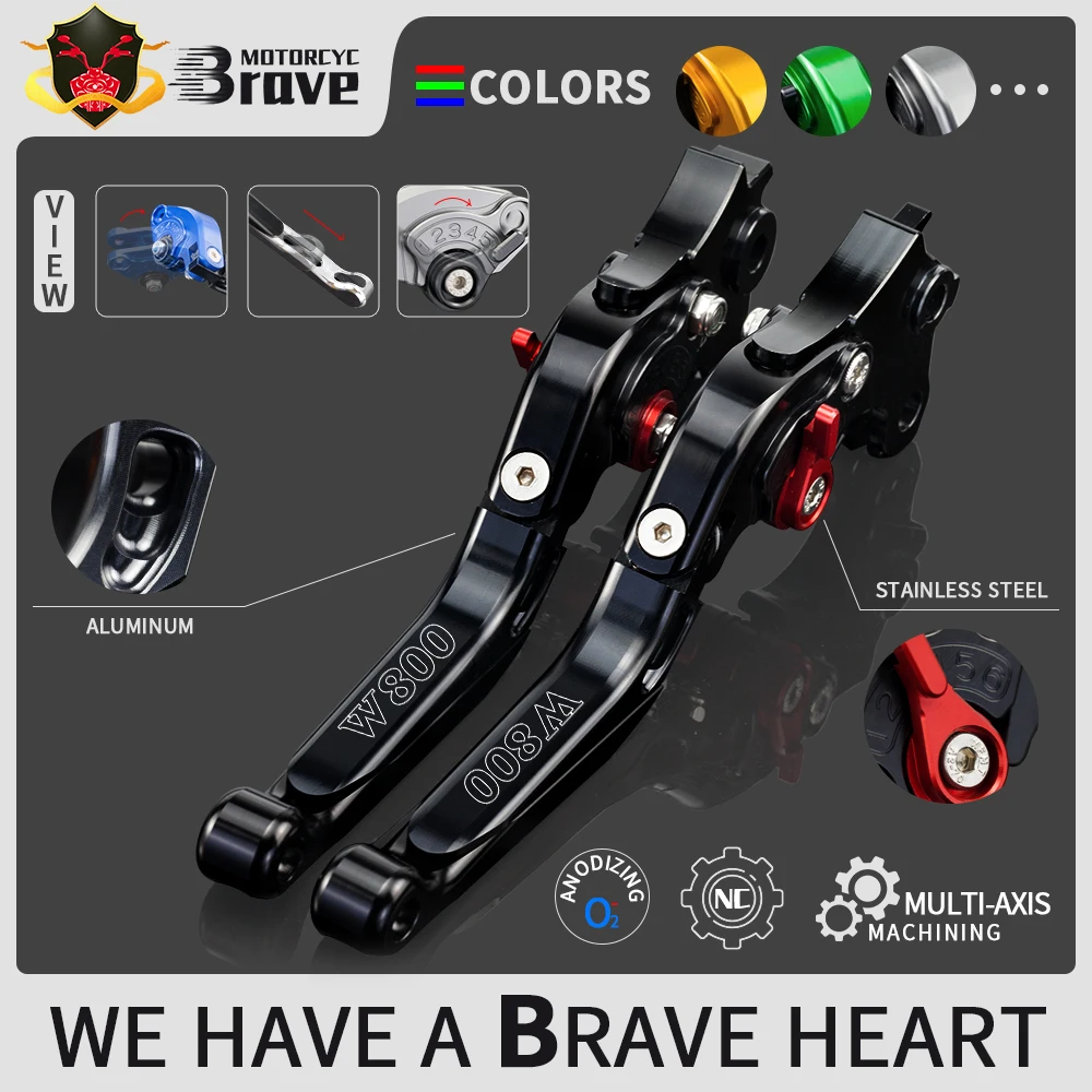 

For Kawasaki W800 cafe 2019 2020 W800 / SE 2012-2016 2015 Motorcycle brake lever Adjustable Brake Clutch Levers Handle Handbar