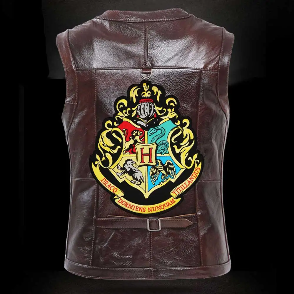 Большие Вышитые животные с подкладкой панк байкерские нашивки одежда наклейки