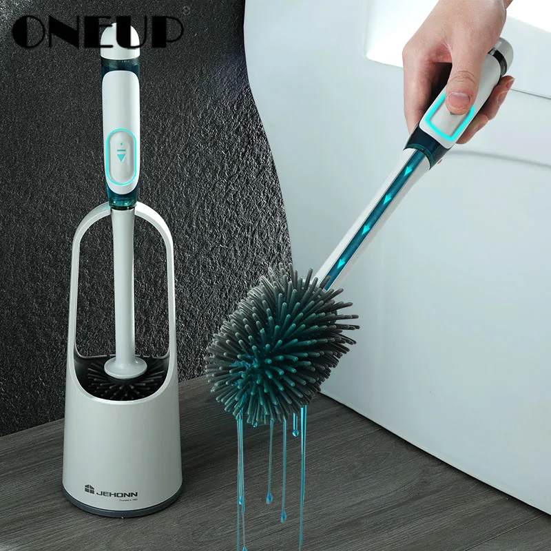 

Silicone Toilet Brush,with Cleaning Tube,no Dead Corner Set,household Floor ,bathroom Accessories brush and holder