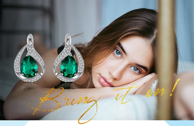 JewelryPalace серьги в форме капли воды 1.7ct создан изумрудные серьги для Для женщин Сплошной 925 пробы Серебряные ювелирные изделия Хорошие украшения в подарок