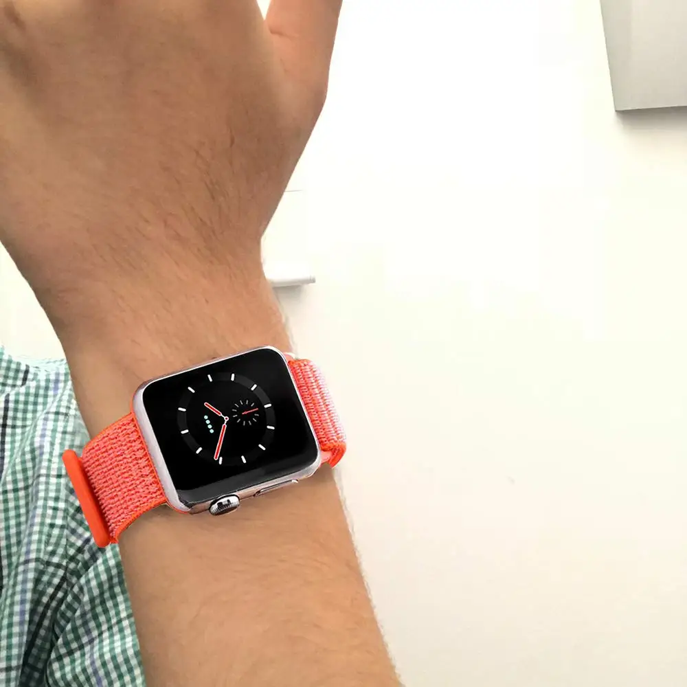 Нейлоновый ремешок для наручных часов Apple Watch 4 серии 3/2/1 38 мм 42 мм из мягкой дышащей ткани сменный ремешок Спортивные петли для наручных часов iwatch серии 4 40 мм 44 мм