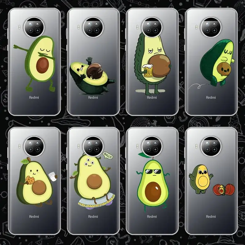 

Avocado Phone Case Transparent for Xiaomi mi Redmi note 10 t 8 9 pro lite 11 Samsung S 8 9 10 20