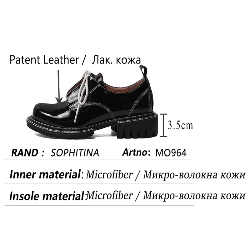

SOPHITINA Flats Women Casual Platform Sewing Patent Leather Cross-Tied Shoes Round Toe TPR Size 34-42 Classics Lady Shoes MO964
