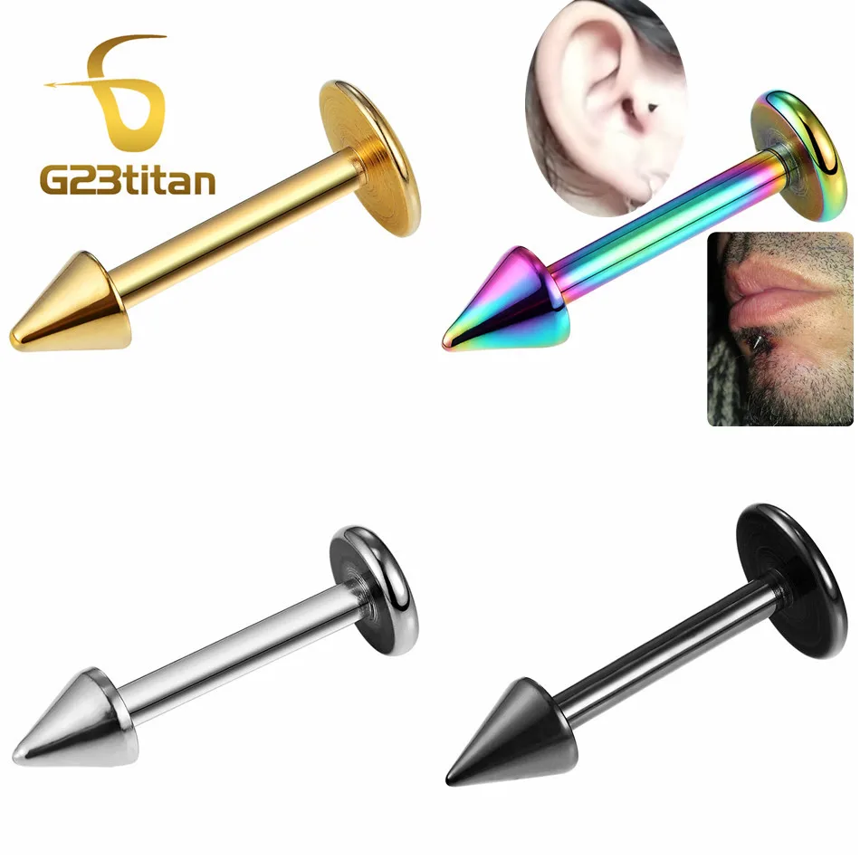 

16G 18G Titanium Piercing Spike Labret Studs Lip Medusa Ring Ear Helix Tragus Earring Body Jewelry Gothic Women Men Accessory