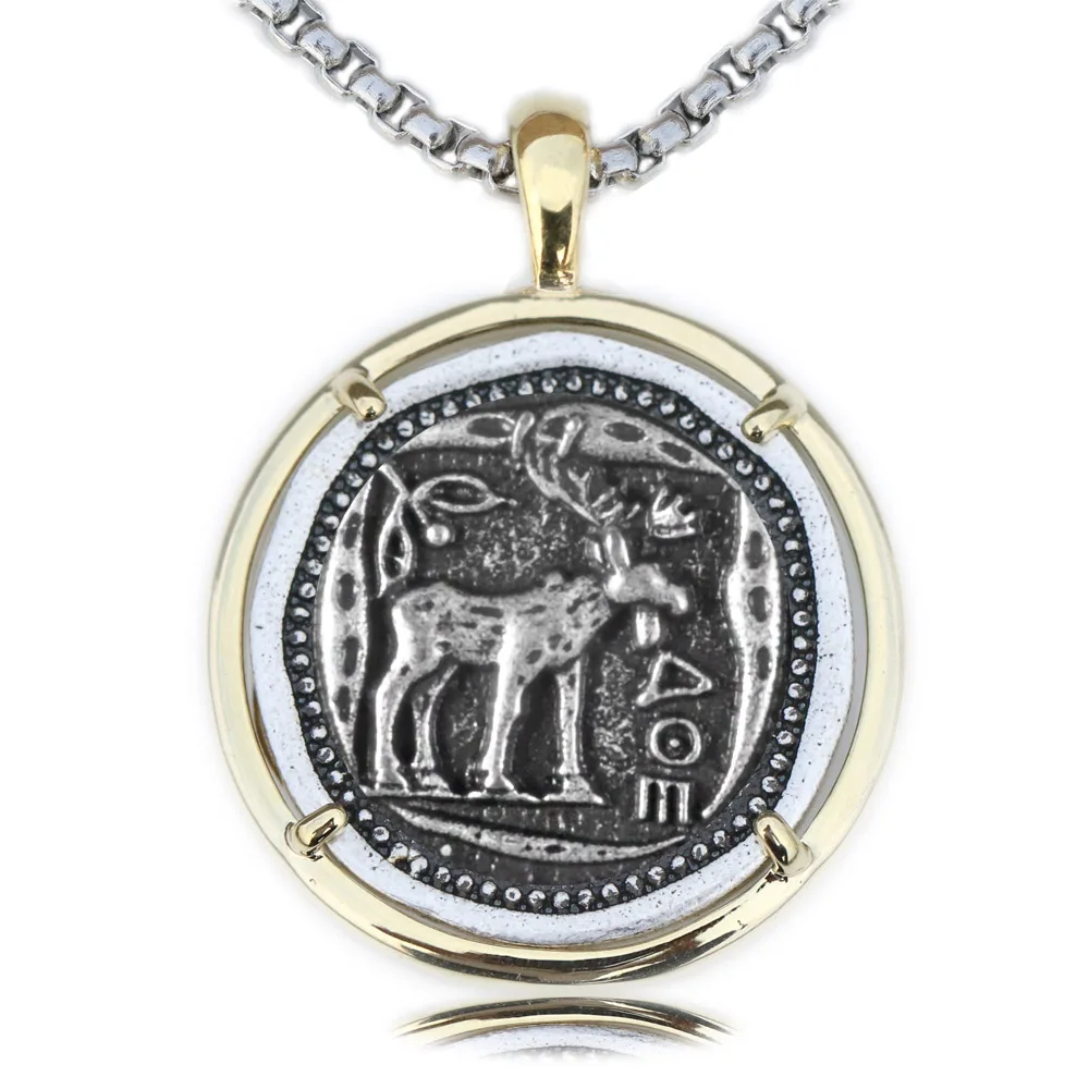 Ожерелье с лосями оленем подвеска мягкость животные лось ювелирные изделия