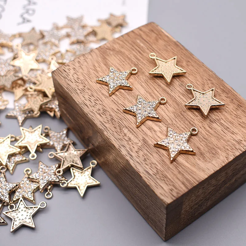 

Micro-Inlay Zircon Pendant Metal Alloy Five-pointed Star Charms Pendants For Jewelry Making Findings DIY Necklace Pendants