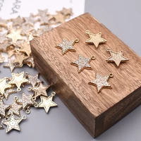 micro inlay zircon pendant metal alloy five pointed star charms pendants for jewelry making findings diy necklace pendants