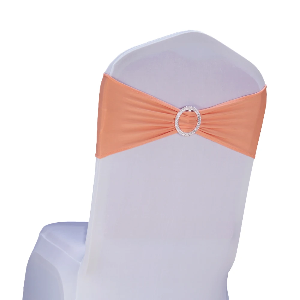 Набор из 50 ленты спандекса на стулья лент с круглой пряжкой для украшения