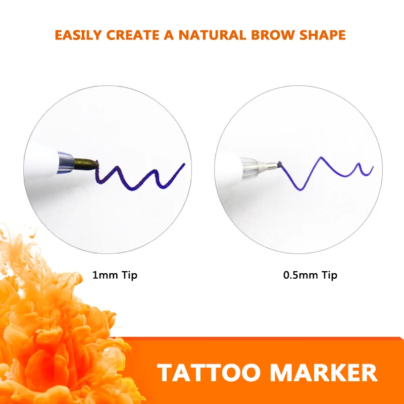 Тату-маркер для бровей и кожи полуперманентный тату-маркер ручка с измерительной