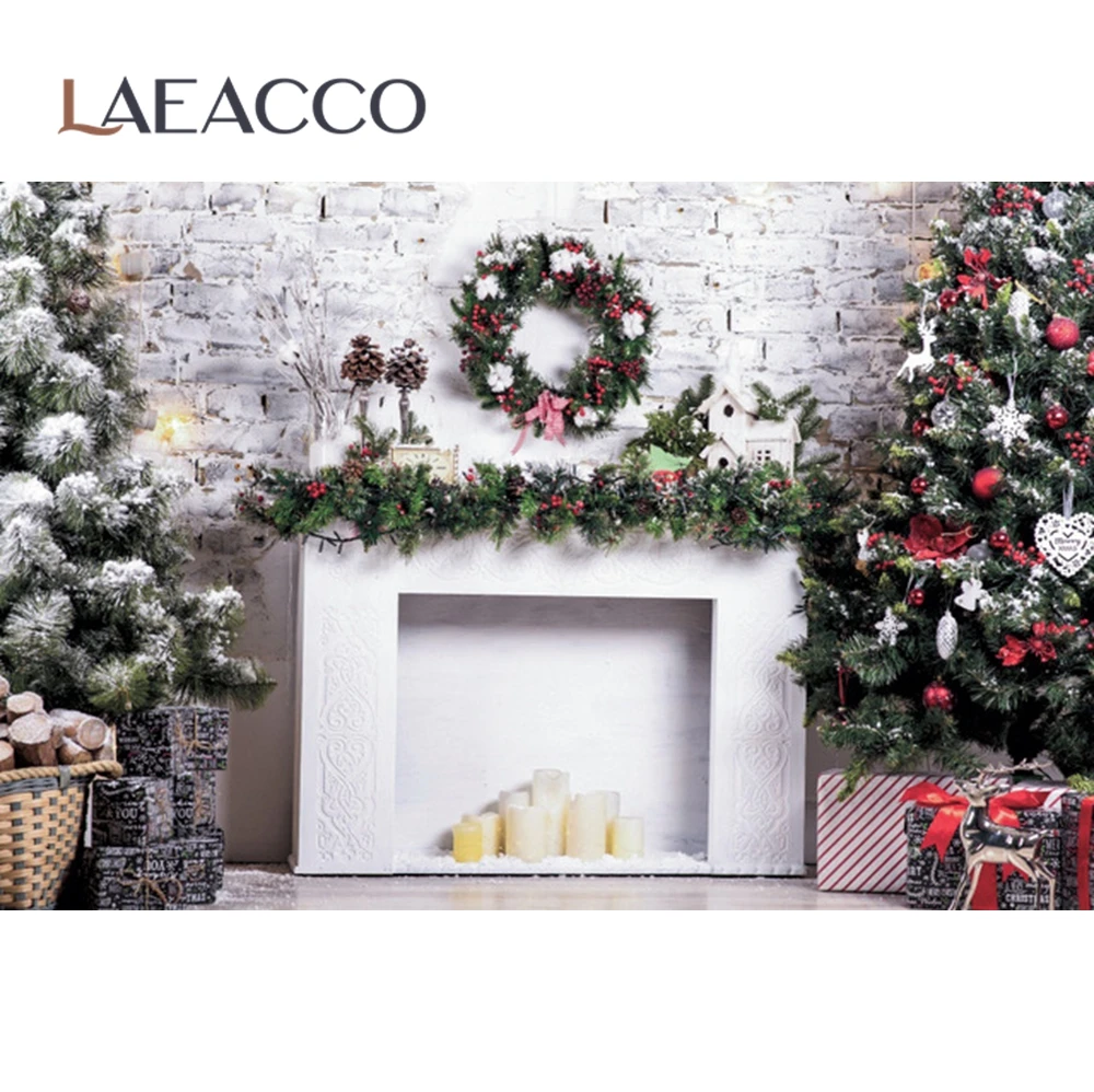 Laeacco Рождественские фоны для фотосъемки зимние снеговик дерево мяч куклы с