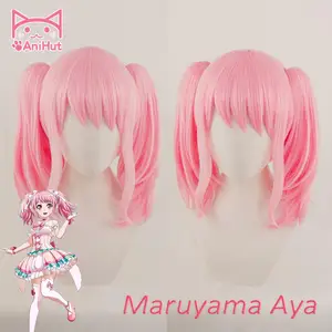 Anihutmaruyama Aya Wig Game BanG Dream! Парик для косплея розовые женские синтетические волосы Аниме бандори для косплея МАРУЯМА Ая костюм