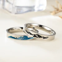 european and american fashion stainless steel mountain alliance eachother couple ring valentines day gift wholesale