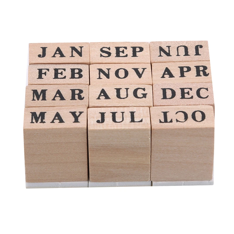 Vintage Date Stamp Set Bullet Journals Supplies Wood Stamps Basic Function Number Monthly Planner Stamps Stationery