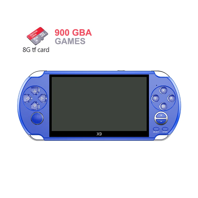 blue with TF card Данные лягушка портативная игра для GBA портативные игровые консоли встроенные 3000 классические игры MP5 детская игровая консоль с 5," экраном 8 Гб - Цвет: blue with TF card