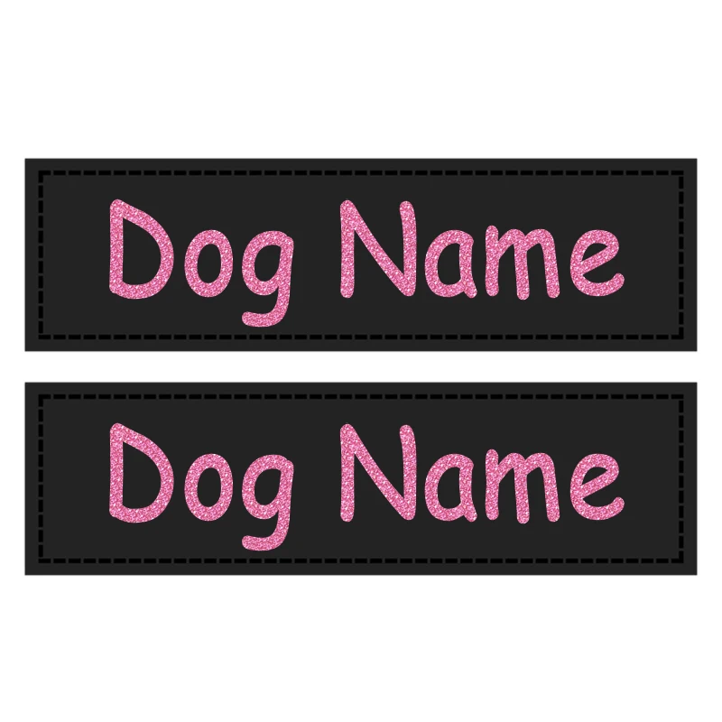 Flash Pink 2PCS Собака ID тег на заказ персонализированные этикетки имя логотип этикетки Светоотражающие светящиеся DIY наклейки для собаки жгут Этикетки товары для домашних животных - Цвет: Flash Pink 2PCS