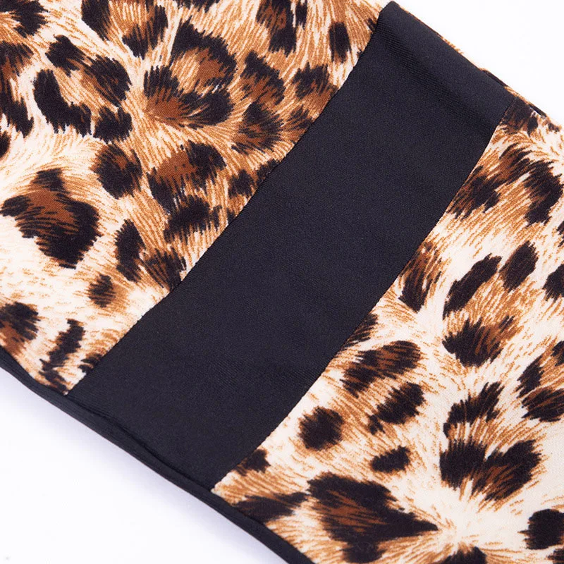 Лидер продаж женская одежда для фитнеса с леопардовым принтом спортивная