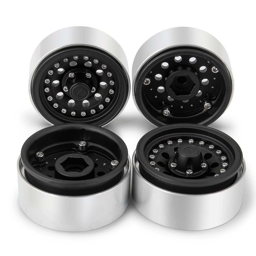 Black 4pcs AXSPEED 4 шт. Beadlock Колесные диски 1,9 дюймов#57 для 1/10 SCX10 часть автомобильных аксессуаров - Цвет: Black 4pcs