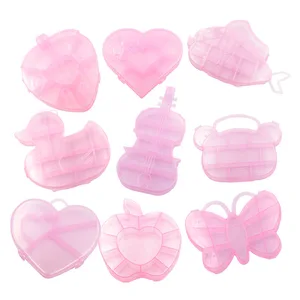 Пластиковая шкатулка для хранения ювелирных изделий, сережек, бусин, винтов, 1 шт., 17 видов стилей