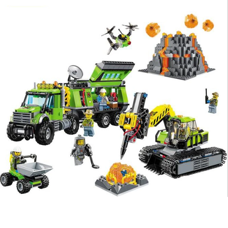 Креативный 10640 город серия вулкан вертолет геологоразведка Совместимость Legoings