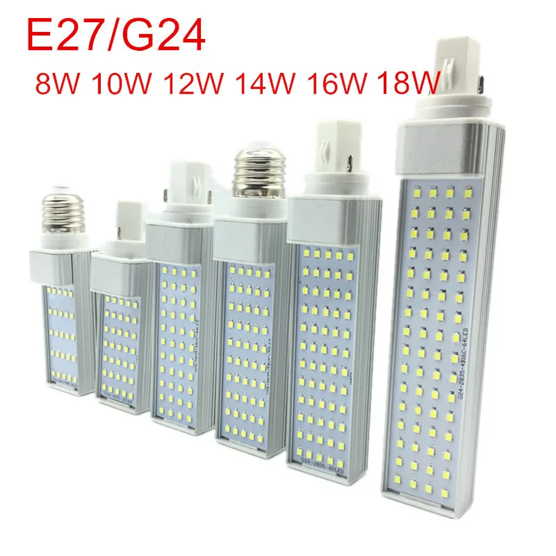 Светодиодная лампочка G24 E27 8 Вт 10 12 14 16 18 2835 теплый/холодный белый точесветильник