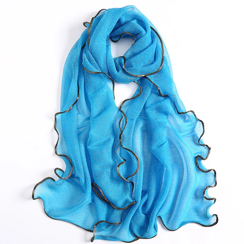 

2020 New Product Wild Spring and Autumn Pure Color Scarlet Beauty Scarf Thin Silk Scarf Sunscreen Shawl Long Scarf