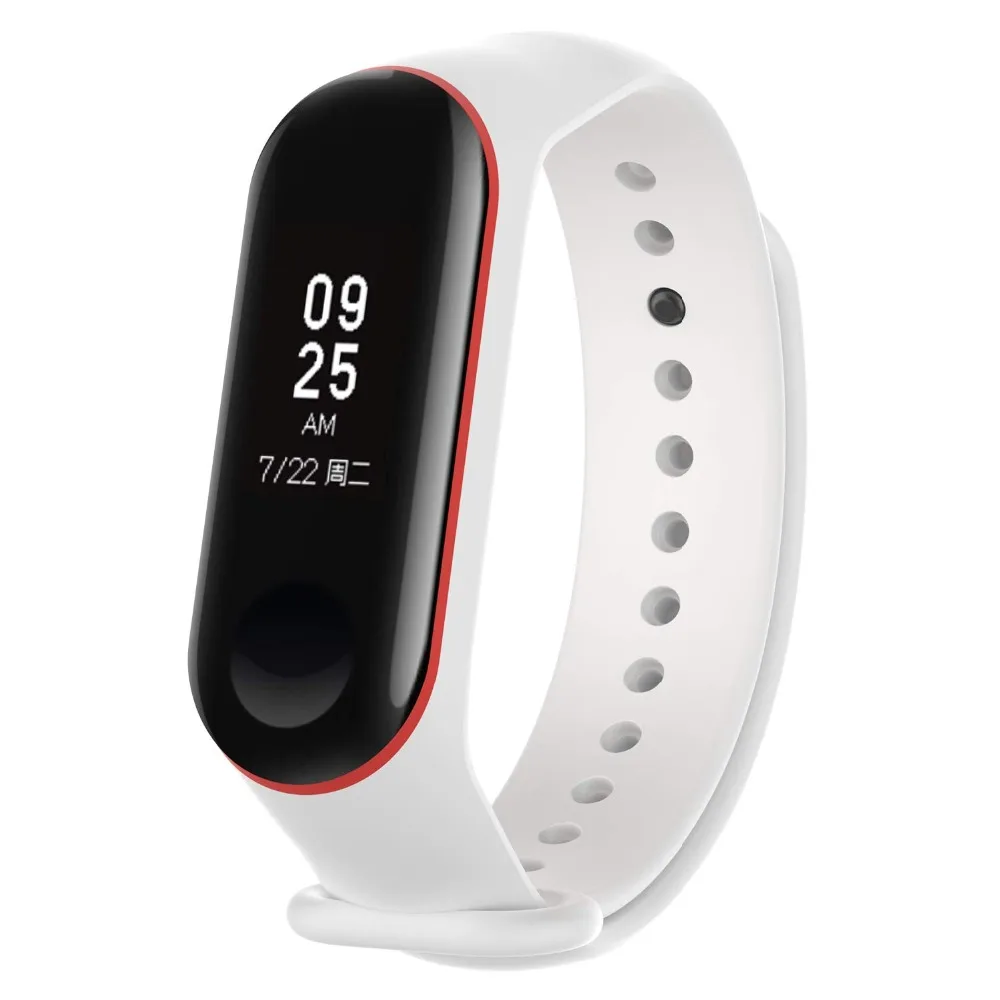 100 шт./упак. для Mi Band 3 ремешок Mi 4 ремешок силиконовый фитнес-браслете Mi Band 4 3 замена Браслет Miband 3 4 силиконовый браслет