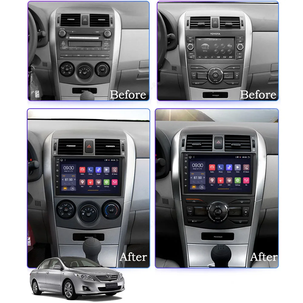 Автомагнитола для Toyota Corolla android стерео 2 + 32 ГБ 8 ядер автомобильный навигатор 1