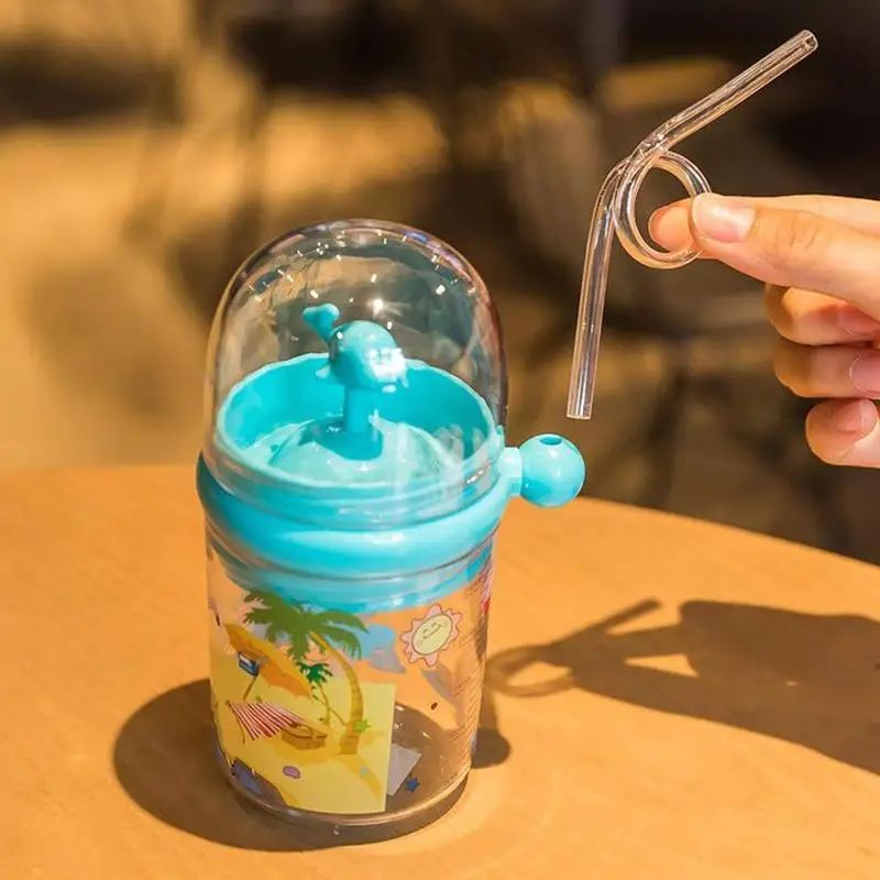 Taza de pulverizaci&oacute;n de agua de ballena, taza de paja antica&iacute;da para ni&ntilde;os, Linda H5V3-5