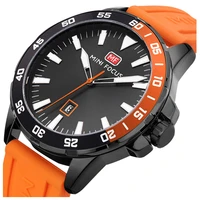 sport watches mens 2020 military watch men calendar date display quartz clock orange rubber strap waterproof fashion mini focus