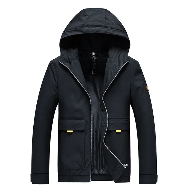 Мужская куртка Новое поступление повседневные однотонные куртки с капюшоном