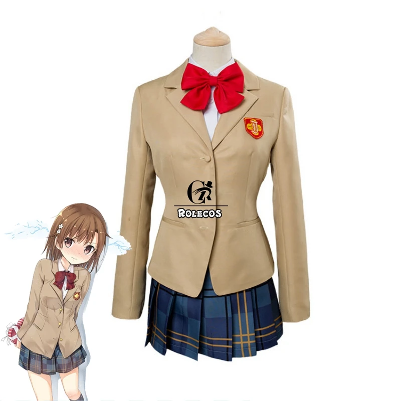 ROLECOS Toaru Kagaku no Railgun Косплей Костюм Misaka Mikoto косплей школьная форма Majutsu Index костюм