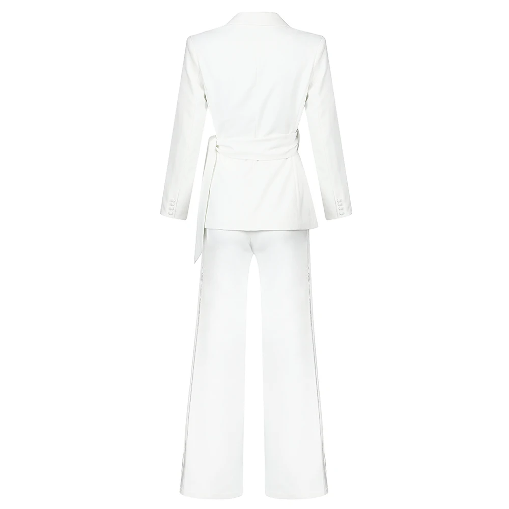 Весна 2020 новый женский офисный костюм Длинный топ и штаны два предмета в