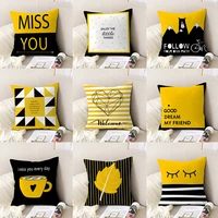 pillowcase yellow cute cartoon giraffe polar bear diamond geometric cushion pillowcase short plush for home decor sofa cushion