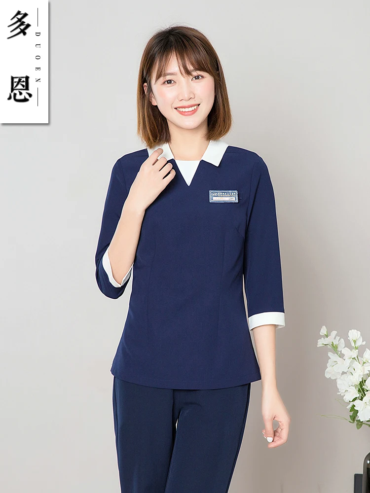 

New beautician's Workwear Female Health Curator's Sleeve Dental Medical American Nurse uniform set Nursing suit Qiu