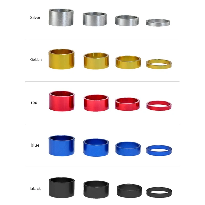 

8Pcs/Set 5/10/15/20mm Aluminum Alloy Headset Stem Spacer MTB 28.6mm Fork Washer Cap for Road Bike Cycling