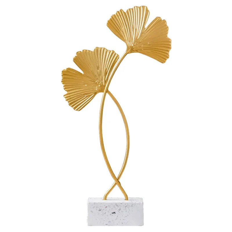 

CXD-Golden Ginkgo Leaf Model Iron TV Cabinet Decor Leaf Console Cabinet Decoration