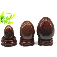 natural red mahogany egg shaped stone hand polished craft room ornament healing crystal gemstone collection home decoration gift