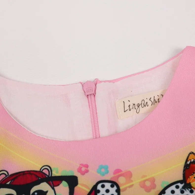 Коллекция 2019 года новое Забавное платье с героями мультфильмов Милая сетчатая