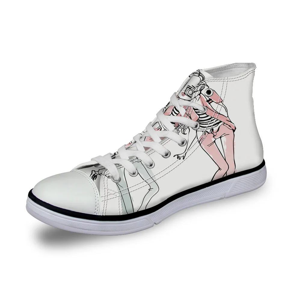 Фото WHEREISART Women Canvas Shoes Fashion Girl Cartoon High Top Flats Unisex Vulcanized Female Casual Sneakers Обувь WHEREISART Women Canvas Shoes Fashion Girl Cartoon High Top Flats Unisex Vulcanized Female Casual Sneakers Обувь