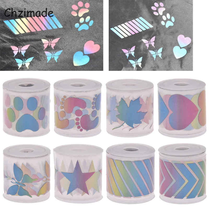 Chzimade 1M x 3 см красочный пластиковый квадратный след Светоотражающие Стикеры ленты
