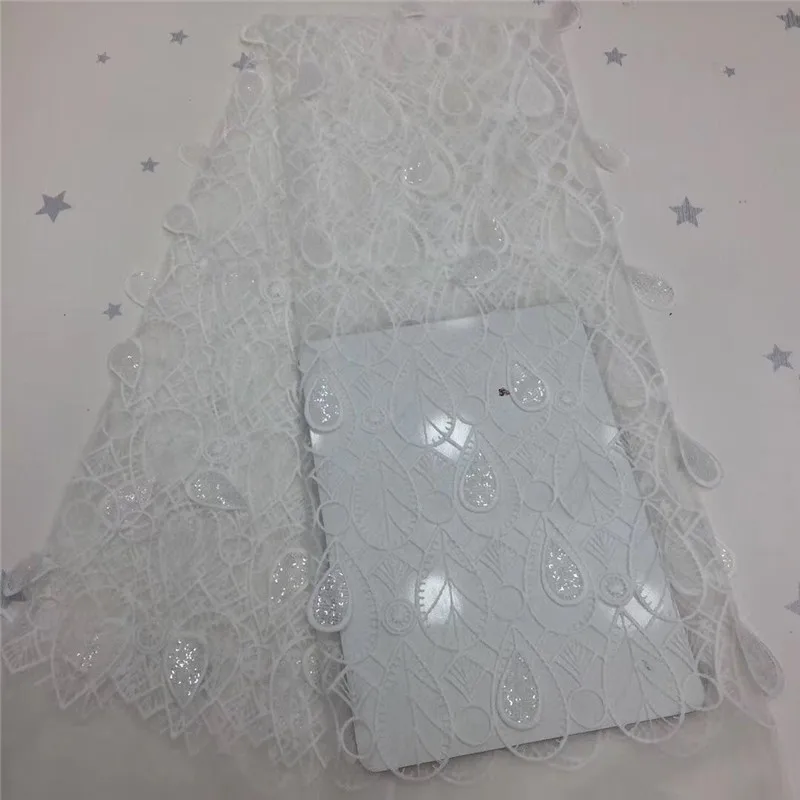 

2020 New Fashion!beads Mesh Net Lace Fabric African Swiss Voile Prom Evening Dress Lace Embroidery India Sequins Fabric sky blue