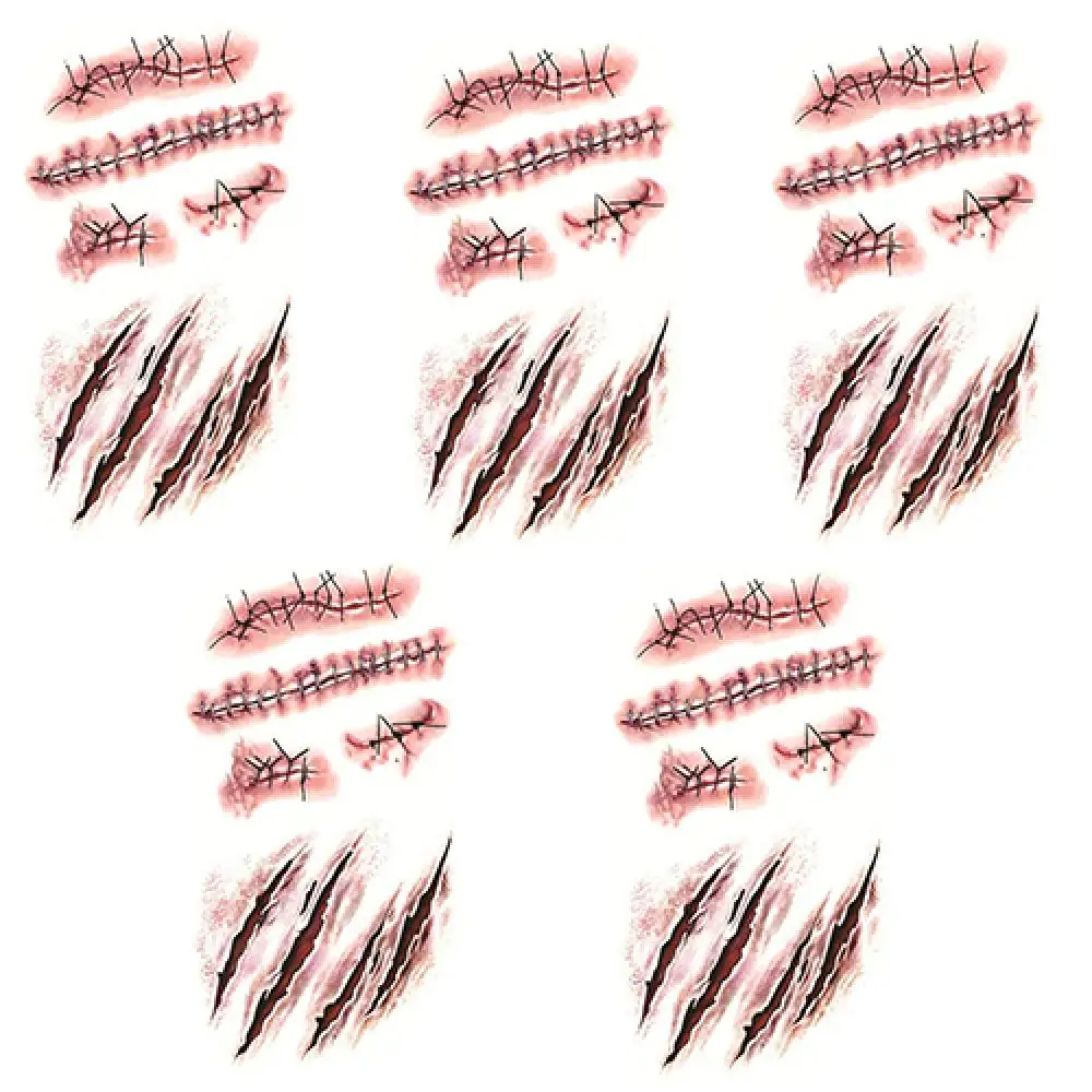 5 шт. наклейки на Хэллоуин искусственная татуировка для шеи фестиваля татуировки