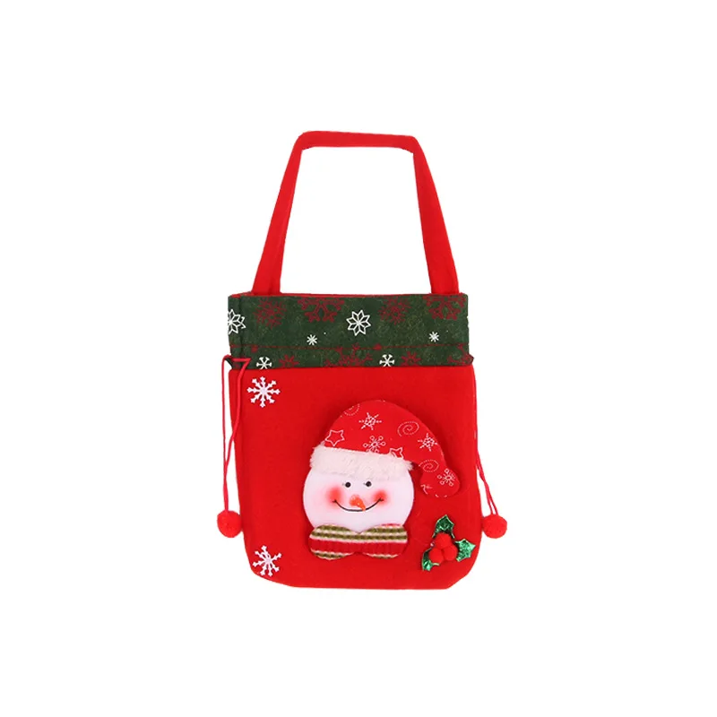

2pcs 36* 22 *20cm Christmas Creative Cartoon Old Man Snowman Children Gift Candy Bag Flannel Red Tote Bag Christmas Eve Gift