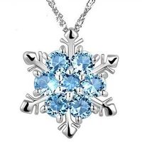 2021 new christmas series trendy snowflakes full of zircon pendants crystal sparkling ladies necklace bohemian style