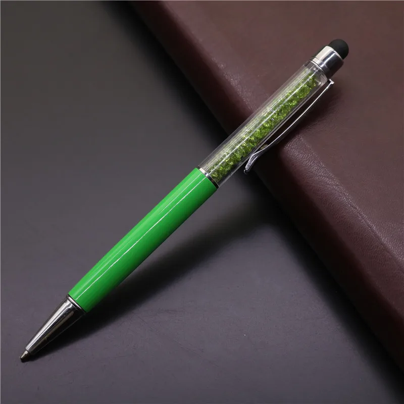 

4pcs/set Diamond Crystal Ballpoint Pens Capacitive Stylus Pen 2 in 1 Novelty Metal Zakka Touch Ballpen Stationery Gifts