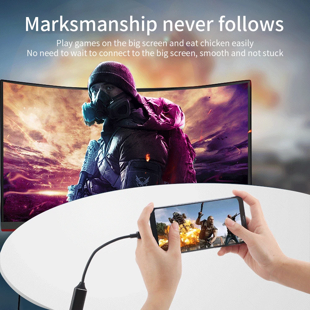 Кабель Переходник USB C на HDMI совместимый адаптер конвертер 4K 30 Гц Type кабель для IOS