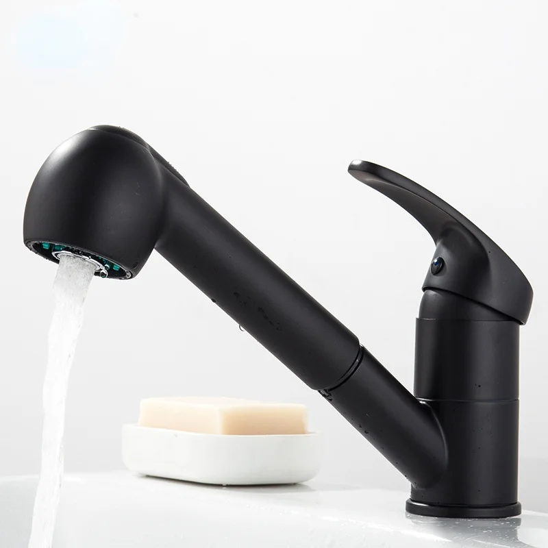

Kitchen Faucet Black Single Handle Pull-out Kitchen Single Hole Handle Faucet Bathroom Faucet Mixing Faucet Accessories