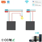Tuya Интеллектуальный переключатель Wi-Fi Двухсторонние настенные Панель для Smart Home приложение дистанционного Управление Великобритании ЕС Стандартный работать с Alexa Google Home
