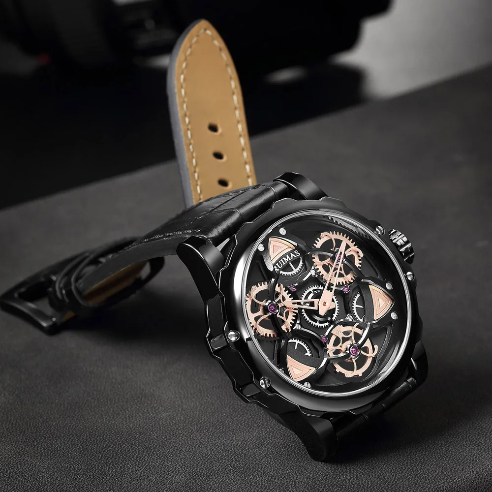 Часы наручные мужские с кожаным ремешком модные спортивные Кварцевые