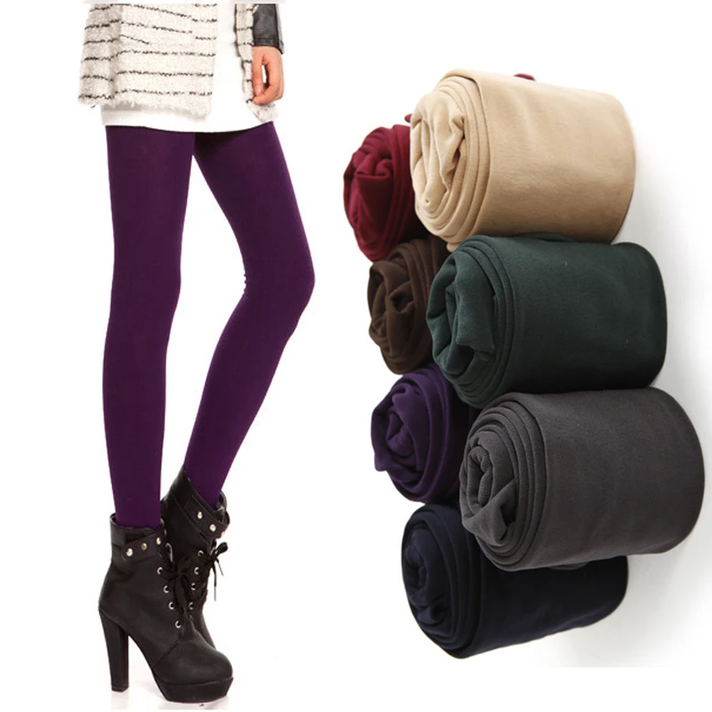 2019 женские осенние зимние толстые теплые разноцветные Стрейчевые леггинсы с